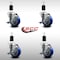 Service Caster 3.5'' SS Blue Poly Swivel 1-1/2'' Expanding Stem Caster Set with Brake, 4PK SCC-SSEX20S3514-PPUB-BLUE-TLB-112-4 - alternate 2
